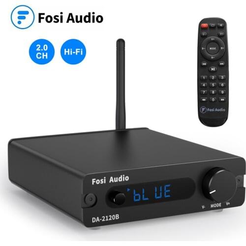 Fosi Audio DA2120B Bluetooth 5.0 Audio Amplifier 100W x2 Hifi Class D Power Amp With Remote Control For Passive Speakers