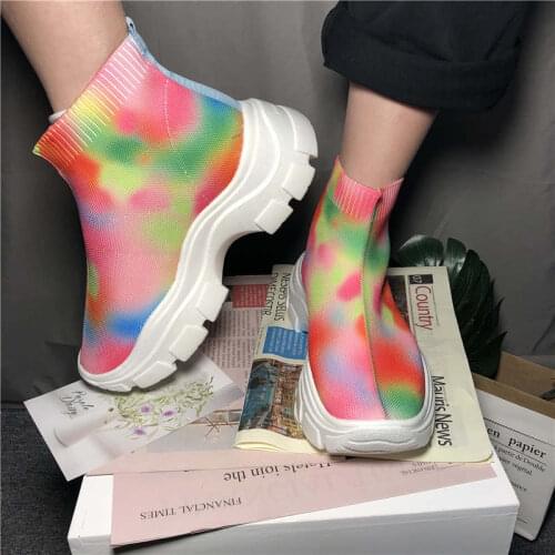 Spring Moccasins For Women 2021 Garcon Brand Sneakers Height Increase Womens Shoes Light Blue Womens Shoe Chunky Sole Tennis