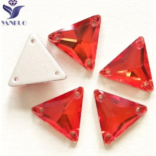 YANRUO 3270 All Sizes Hyacinth Triangle Strass Glass Stones Flat Back Sew On Crystal Loose Rhinestone For Jewelry Craft