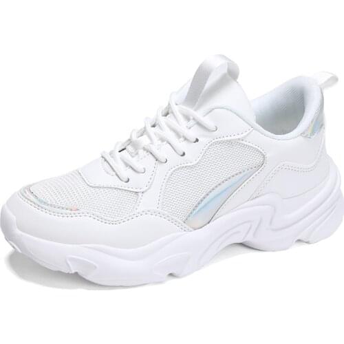 Shoes for Women 2021 New Leisure Shoes for Female Students Comfortable Sports Shoes White Pink Fashion Sports Shoes