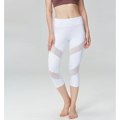 WOMENS MESH WORKOUT HIGH WAIST YOGA PANTS