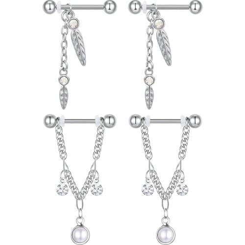 14g Nipple Rings 16mm Dangle Nipple Piercing Jewelry goth Nipple Jewelry for Women Nipple Barbell Set jewelry sets Wholesale