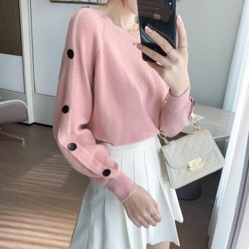 Sweet Pullover Sweaters Women 2021 Spring Autumn New Fashion Loose Korean All-Match Long Sleeve Retro Knitting Sweater Female