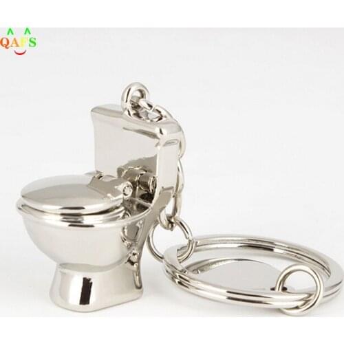 1Pcs Classic 3D Keychain Mini Toilet Key Ring Chain Bathroom Cute Creative Gift trinket Car Styling Decoration