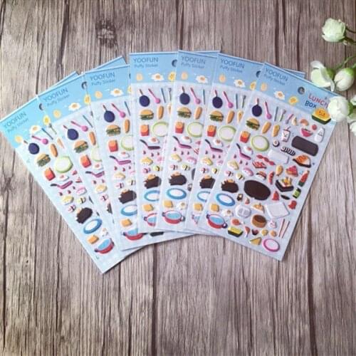 1pcs/lot New Korea Funny 3D Pear Tree&Lunch box series stickers Decoration labe DIY Multifunction stick