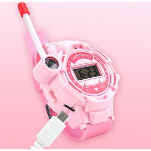 HX5D 2 Pcs Childrens Watch Walkie-Talkie Toy Kids Time Display Compass Three Usage Wristwatch Electronic Outdoor Intercom Watch