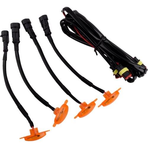 4pcs/Set Car Front Amber Lens Front Grille LED Light Plastic Fit for Ford F-250 F-350 F-450 2015 2016 2017 High Quality