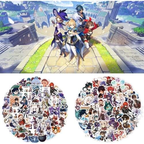 50pcs/set Genshin Impact Sticker Game Graffiti DIY Toy Waterproof Stickers