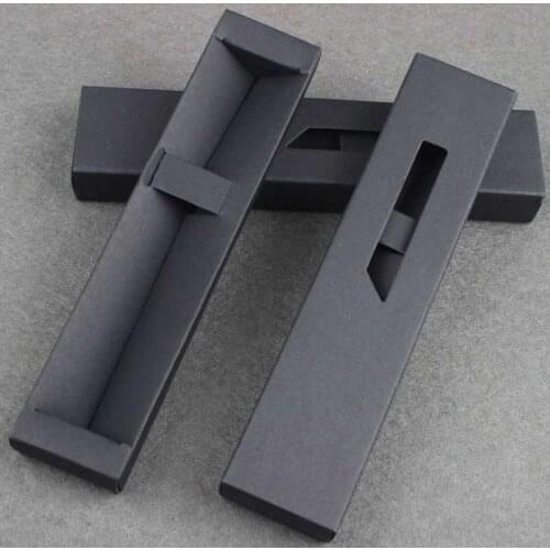 500pcs/lot white/black blank paper pen box pen case pen holder gift box with hollow window Size:18*4*2cm SN3074