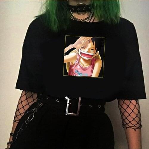 Anime One Piece Harajuku Monkey D. Luffy Summer Short-sleeve Male T-shirt