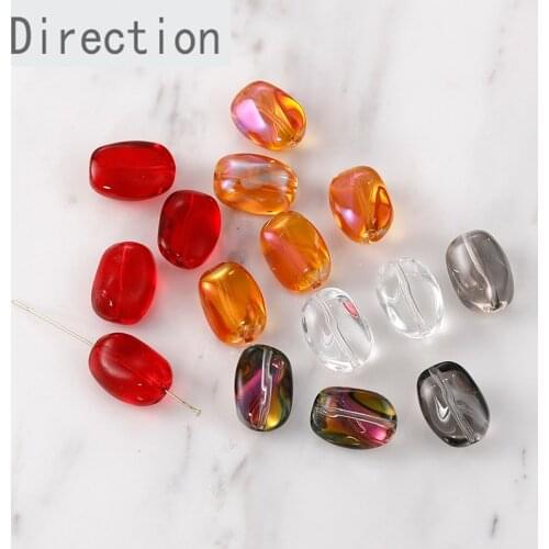 Irregular shaped oval glass crystal straight hole diy earrings bracelet necklace handmade beaded material accessories