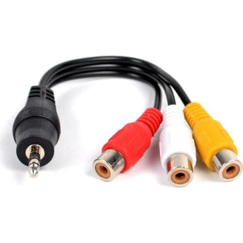 28cm 3.5mm Jack Plug av male to 3 rca female audio video cable cord stereo adapter