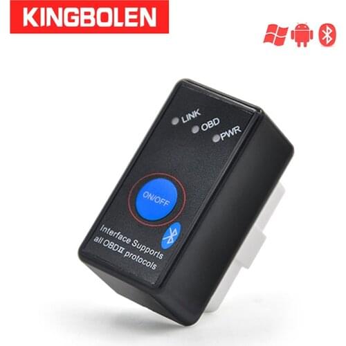ELM327 V2.1 Super Mini Bluetooth OBD2 Diagnostic Scanner Power Switch Android Symbian Windows ELM 327 on/off elm327