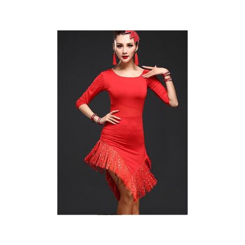 Fringe tassel latin cha cha dance practice dance dress