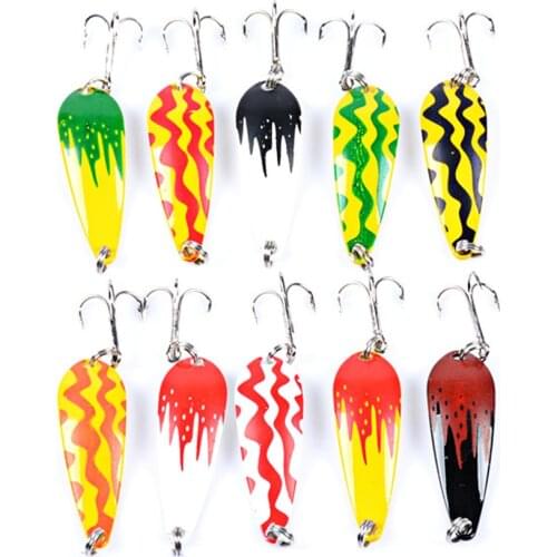 10pcs Spinner Spoon Bass Trout Hard Bait Artificial Crankbait Wobbler For Fishing Lure Set Sequins Metal Small Noise Paillette