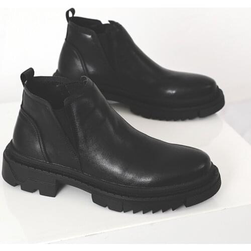 Handmade Ankle Boots Working Boots Men Luxury Italian Brand Winter Fur Wear Resistant Boots Lace-Up Men Casual Shoes Botasr4