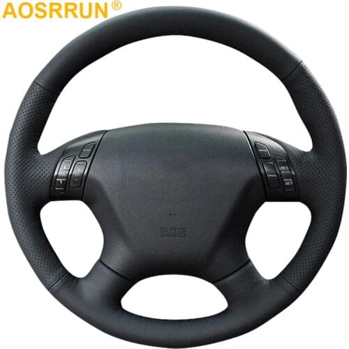 Black Leather Car Steering Wheel Cover for Honda Accord Odyssey 2004 2005 2006 Car accessories