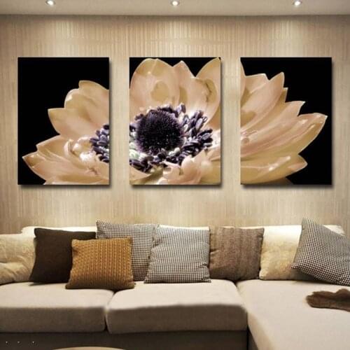 Home Decor Canvas HD Prints Pictures Modular Framework 3 Pieces Mass Flowers Paintings Rose Abstract Poster Living Room Wall Art