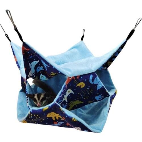 2020 Pet Hammock Pet Bed 3 Layer Plush Soft Winter Warm Hanging Nest Sleeping Bed Small Pets Hamster Squirrel Chinchilla House