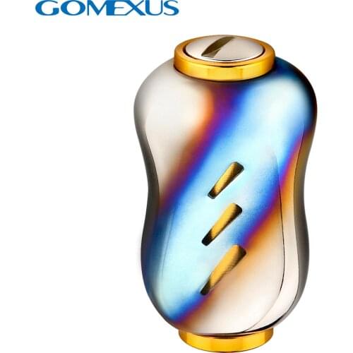 Gomexus Spinning Baitcasting Move Reel Handle Knob For Shimano Daiwa Used, 22mm Titanium Alloy Burning color Flam color