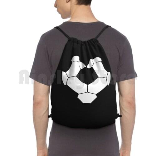 I Love Soccer Sports Athlete Gift Idea Backpack Drawstring Bags Gym Bag Waterproof Soccer I Love Soccer Soccer Mentor
