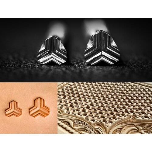 Leather carving tool stainless steel leather stamping print craft armor pattern two size for choose