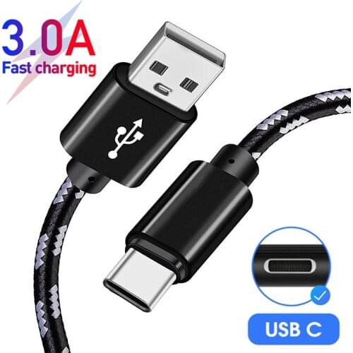 Short 1M 2M Type C USB cabo usb tipo c fast Charger Cable for Huawei Nova 5T 8 SE P30 P smart Z 2021 honor 9X phone accessories