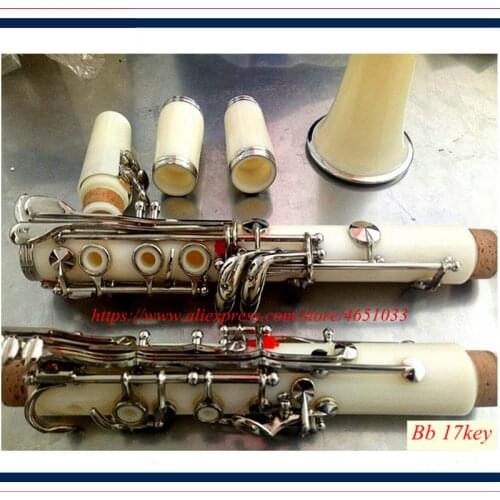 Clarinet white Tone Bb 17key plating Nickel key Clarinete Klarnet
