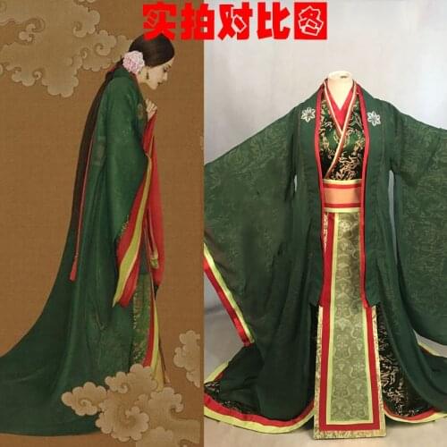 Sun Li Green Tailed Empress Hanfu Costume TV Play Legend of Mi Yue - Ancient Qin Empress Xuan Photo House Princess Costume