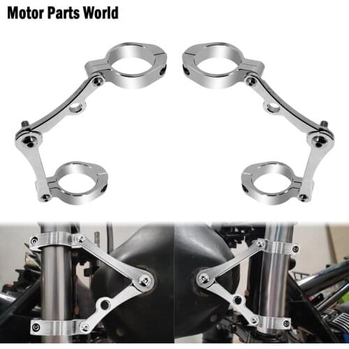 Motorcycle Headlight Bracket Mount Clamp Chrome Fork Tube Headlamp Holder 39-41mm For Harley Sportster Dyna Chopper Cafe Racer