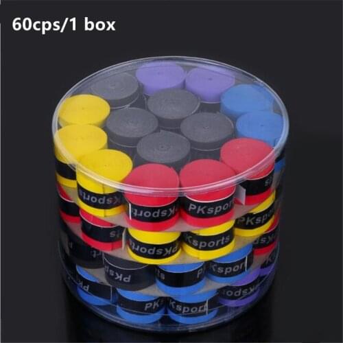 Durable 60pcs Non Slip Fabric Tapes Badminton Sweat Absorbent Rod Badminton Hand Gel Handle Racket Anti Skid Tape Grip Tennis