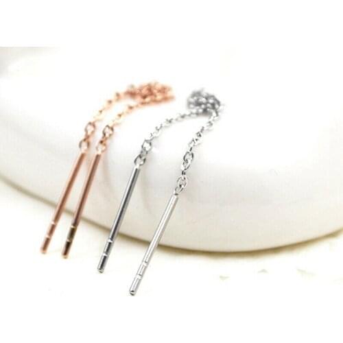 Line Ear Threader Earrings Thread Dangle Chain Pull-through Wire Earrings Gold Or Rose Gold For Woman Personality Gifts Jewelry