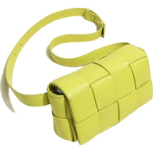 6 Colors High Quality Small Woven Clutch Bags Envelope Chest Bag Handbag Waist Bags Mini Square Famous Designer Luxury Brand Bag