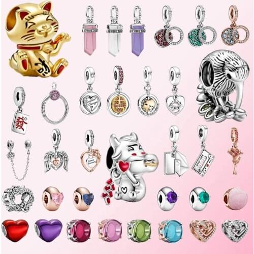 Memnon Jewelry Valentine Day 925 Silver Amulet Kiwi Light Blue Disc Double Oval Cabochon Charm Pendant Family Tree Safety Chain