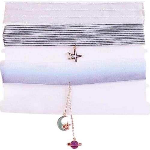 Fashion Simple Ribbon Choke Pendant Choker Handmade Creative 3PCS Adjustable Ribbon Necklace Collar Necklace For Women