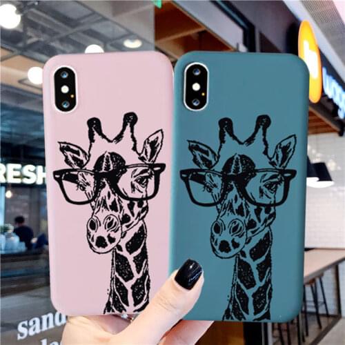 JAMULAR Cartoon Giraffe Print Phone Case For iPhone 11 Pro 12 XS MAX 7 SE20 XR X 8 6Plus Fashion Animal Soft Silicone Back Cover