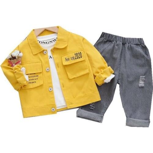 Children Spring Autumn Letter Casual Clothes Baby Boys Girls Jacket T Shirt Pants 3Pcs/Sets New Kids Fashion Cotton Tracksuit