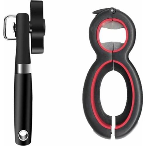 Bottle Opener Set Multi Kitchen Tools 6-in-1 Jar Openers Twist Off Lid Seal Remover Beer Can Opener Tool for Kichen Dropshipping