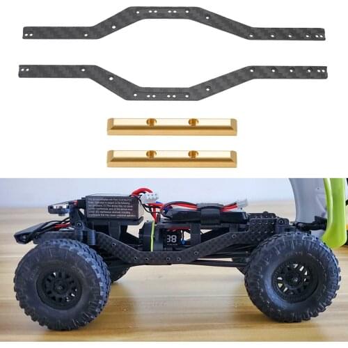 RC Car Frame Rails Left & Right Chassis Girder with Balance Weight for Axial SCX24 90081 RC Rock Crawler Car Parts Accessories