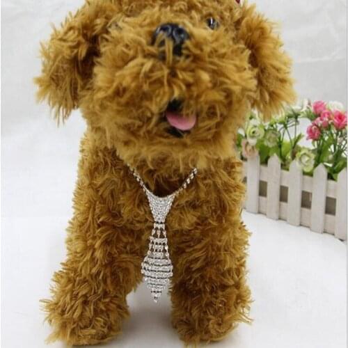 Pet Adjustable Decorative Collar Shiny Rhinestone Dogs Collars Necktie pet Cat dog Supplies