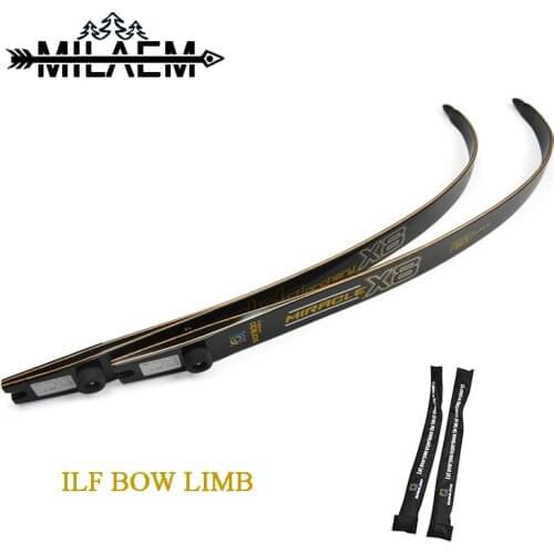 1 Pair Archery X8 ILF Recurve Bow Limbs 68" 16-44 lbs Intermediate Bow Limbsfor 23"/25" Bow Riser Shooting Hunting Accessories