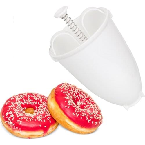 Manual Donut Maker Easy Fast Portable Plastic Lightweight Doughnut Machine Deep Fry Donut Mould Waffle Dispenser