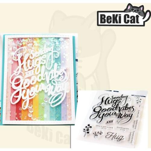Words hug Clear Stamps for DIY Scrapbooking/Card Making Fun Decoration Supplies