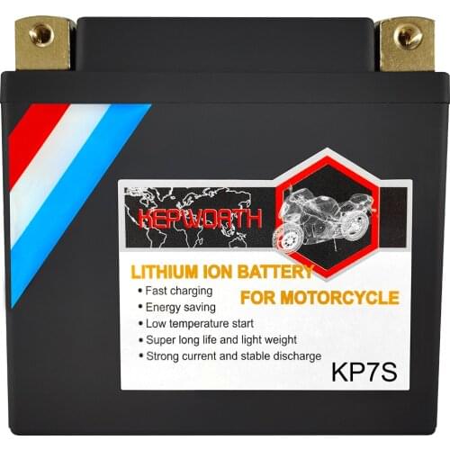 KP7S 12V 7Ah Motorcycle LiFePO4 Starter Battery CCA 260A Built-in BMS Lithium Motorbike Battery 12V Replace YTZ7S YTZ7S-BS CTZ7S