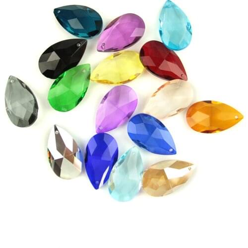 38mm/50mm/63mm/76mm Mixed Colors Tear Drop Glass Crystal DIY Pendant Chandelier Jewelry Suncatcher Faceted Prism