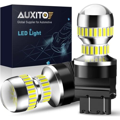 AUXITO T25 LED 3157 3156 3057 3056 P27/7W LED Bulbs 54 led 4014 SMD LED Bulb Car Rear Brake Lights Parking 12V Amber White Red