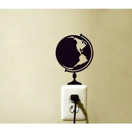 Tellurian Globe Silhouette Wall Sticker Switch Laptop Car Art Decals Removable Vinyl Stickers Murals S-868