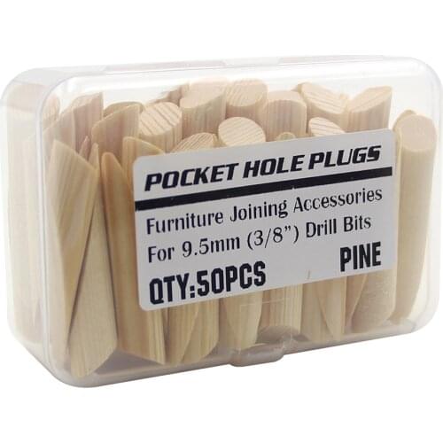 50pcs Mini Portable Solid Wood Pocket Hole Plug For 9.5MM Drill Bits Tool DIY Furniture Woodworking Joining Accessories Jig