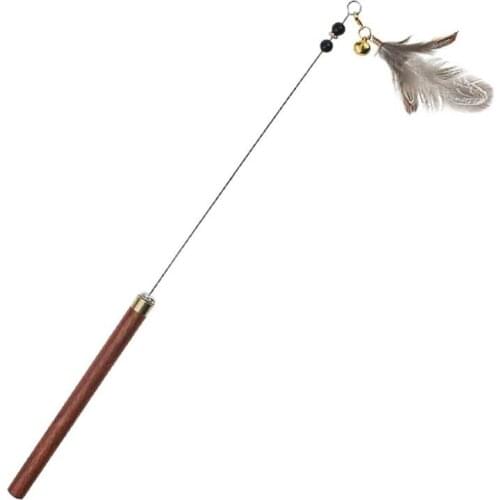 1pc Cat Bell Decor Wand Toy Chicken Feather Decor Training Kitten Teaser Toy Cat Interactive Toys Pet Supplies Cat Favors