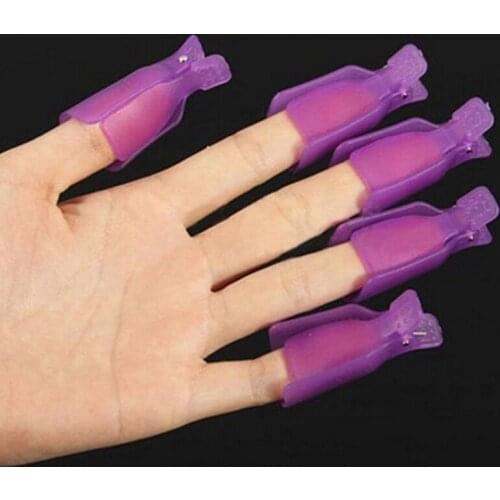 10pcs/set Plastic Nail Art Soak Off Cap Clips UV Gel Polish Remover Wrap Tool Nail Art Tips For Fingers Nail Tools